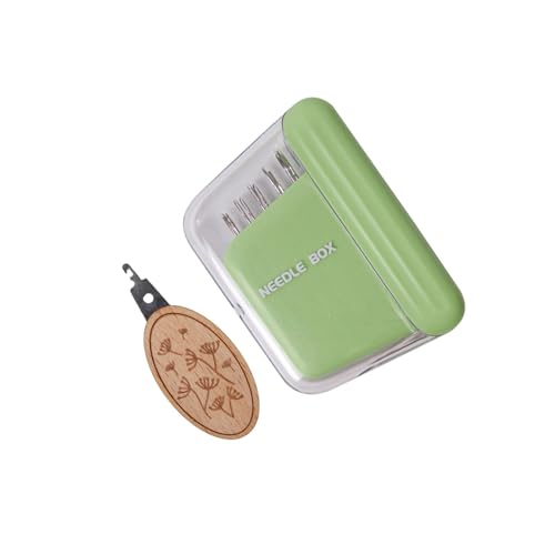 10 Stück Edelstahl-Quiltnadeln, Handnähnadeln mit Halter und Einfädler zum Nähen, Sticken, tragbare Tasche von MHADBKH