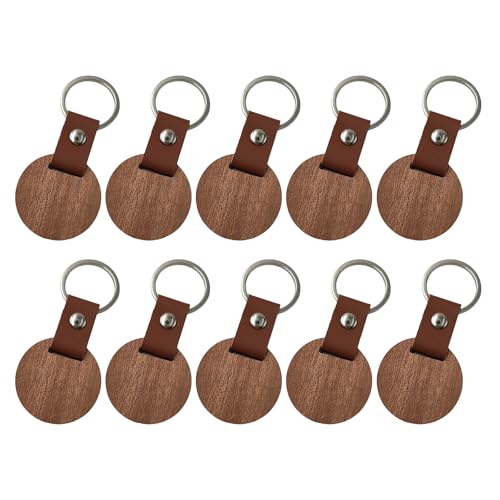 10 Stück Rohlinge aus Holz, Schlüsselanhänger, Zubehör, unlackiert, rechteckig, Holzschilder für und Gravur von MHADBKH