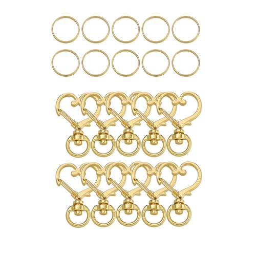 10 x herzförmige Drehhaken mit Ringen, Schlüsselanhänger-Zubehör, Schmuckzubehör für Handwerk-Enthusiasten 10 x herzförmige Drehhaken mit Ringen, Schlüsselanhänger-Zubehör, Schmuckzubehör für Handwerk-Enthusiasten von MHADBKH
