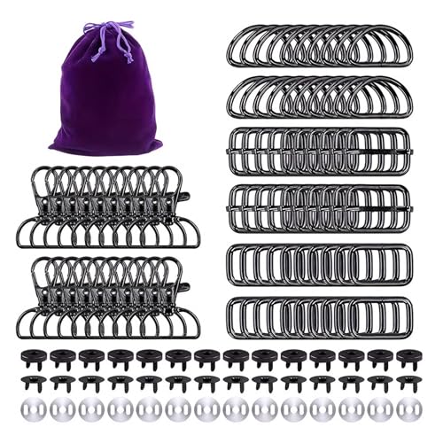100 Stück/Set Geldbörsen-Hardware-Schnallen-Set, Karabinerverschlüsse, D-Ringe für Handtasche, Geldbörse, Handwerk 100 Stück/Set Geldbörsen-Hardware-Schnallen-Set, Karabinerverschlüsse, D-Ringe für Handtasche, Geldbörse, Handwerk von MHADBKH