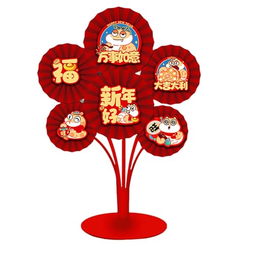 2025 Jahr der Schlange Dekorativer Papierfächer Blumen für chinesisches Neujahrsfest Zuhause Wandbehang Dekorationen Ornamente von MHADBKH