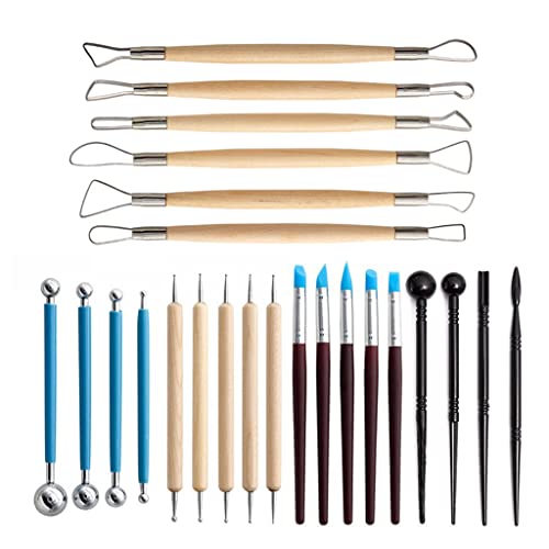 24 Stück Grundlegende Tonwerkzeuge Ton Modellierwerkzeuge Set Polymer Modellierwachs Schnitzen Keramik Werkzeuge für Anfänger Kinder 24 Stück Grundlegende Tonwerkzeuge Ton Modellierwerkzeuge Set Polymer Modellierwachs Schnitzen Keramik Werkzeuge für Anfänger Kinder von MHADBKH