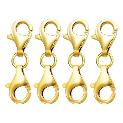 4pcs Double Haken Schmuckverlängerung Verschlüsse Silberne Doppelte Verschlüsse Für Vielseitige Halskette Und Armbandverlängerungen von MHADBKH