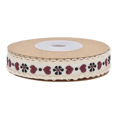5yard Blumen Herz Druckband Valentinstag Ribbon Polyester Band Für Geschenkpackung BRÜFUNGSPAKTIONEN ENTRAGEN von MHADBKH