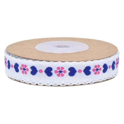 5yard Blumen Herz Druckband Valentinstag Ribbon Polyester Band Für Geschenkpackung BRÜFUNGSPAKTIONEN ENTRAGEN von MHADBKH