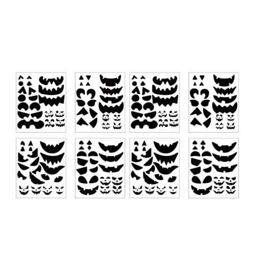 8 PCs Halloween Aufkleber Kürbisse Ausdrücke Aufkleber Selbstklebende Aufkleber Einfache Dekorative Aufkleber Partyzubehör von MHADBKH