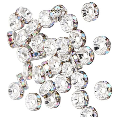 8 mm Perlen Strasssteine Abstandshalter lose runde Kristallanhänger für Halsketten, Schmuck, Bastelprojekte von MHADBKH