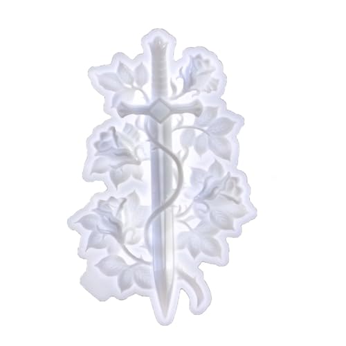Epoxidharz-Form, Rosenranke, Schwerter, vielseitige Silikonform, handgefertigt, Heimdekorationsform für Enthusiasten von MHADBKH