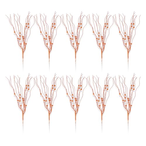 MHADBKH 10 Stück Realistische Künstliche Blumenstiele Faux Getrocknete Zweige Glitzernde Picks Zweige für Weihnachtsdekoration von MHADBKH