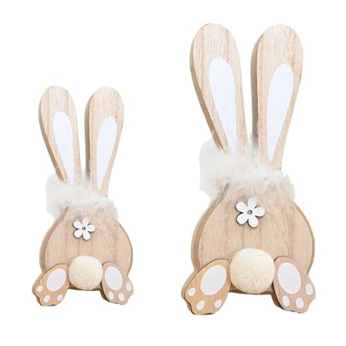 MHADBKH 2 Stück Ostern Home Decors Hasen Tischschild Holz Ornament Desktop Verzierung Geeignet für Tisch und Büro Display Holzdekor MHADBKH 2 Stück Ostern Home Decors Hasen Tischschild Holz Ornament Desktop Verzierung Geeignet für Tisch und Büro Display Holzdekor von MHADBKH