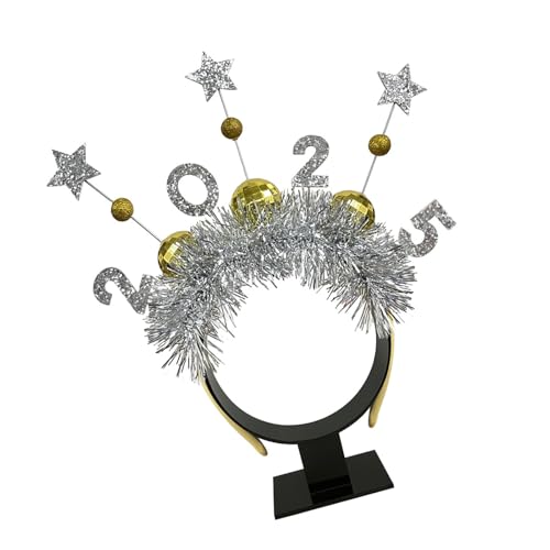 MHADBKH 2025 Silvester-Party-Stirnband für Familientreffen, Girlanden, Haarreif, Weihnachtsfeier, Kopfschmuck, Neujahrsfest-Requisiten von MHADBKH