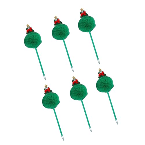 MHADBKH 6 Stück Weihnachts-Kugelschreiber, dekorative Stifte, 0,7 mm, Cartoon-Schreibwarenstift für Schüler und Lehrer von MHADBKH