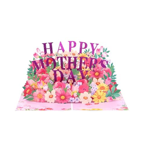 MHADBKH Beeindruckende 3D Popup Blumen Grußkarte Klappbare Einladungskarte Mit Umschlag Handgefertigtes Muttertagsgeschenkekarte von MHADBKH