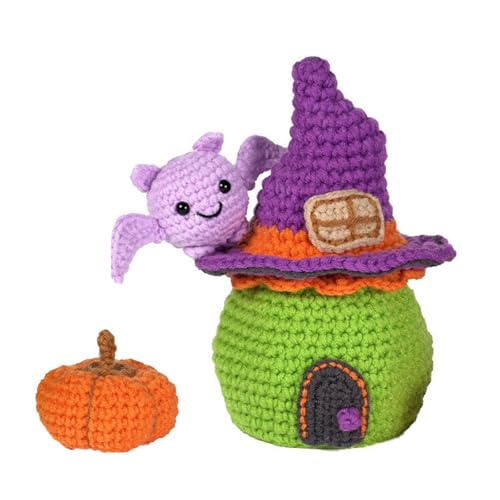 MHADBKH Häkelset für Halloween-Süßigkeitentüten, mit Anleitung (evtl. nicht in deutscher Sprache), Häkelnadel, Strickzubehör, Anfänger, Häkelset für Kinder und Erwachsene von MHADBKH