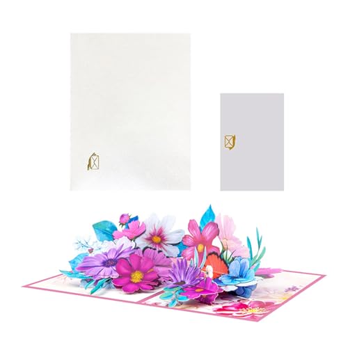 MHADBKH Handgefertigte Grußkarte Klappbare Gesang Flower 3D Popup Karte Elegante Einladungskarte Für Geburtstage Hochzeit Jubiläen von MHADBKH