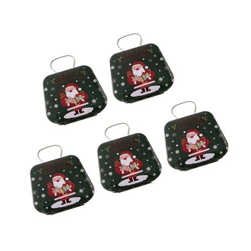 MHADBKH Set mit 5 Weihnachts-Bonbonschachteln aus Zinn, Weihnachts-Süßigkeiten-Eisen-Boxen mit entzückenden Illustrationen für Partyzubehör MHADBKH Set mit 5 Weihnachts-Bonbonschachteln aus Zinn, Weihnachts-Süßigkeiten-Eisen-Boxen mit entzückenden Illustrationen für Partyzubehör von MHADBKH