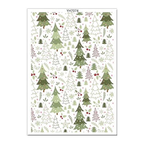 MHADBKH Weihnachtliches Transferpapier, Wassertransferpapier, Ton-Transferpapier, Ton-Transferblätter für die Herstellung von Ton-Ohrringen MHADBKH Weihnachtliches Transferpapier, Wassertransferpapier, Ton-Transferpapier, Ton-Transferblätter für die Herstellung von Ton-Ohrringen von MHADBKH