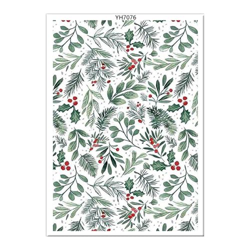 MHADBKH Weihnachtliches Transferpapier, Wassertransferpapier, Ton-Transferpapier, Ton-Transferblätter für die Herstellung von Ton-Ohrringen MHADBKH Weihnachtliches Transferpapier, Wassertransferpapier, Ton-Transferpapier, Ton-Transferblätter für die Herstellung von Ton-Ohrringen von MHADBKH