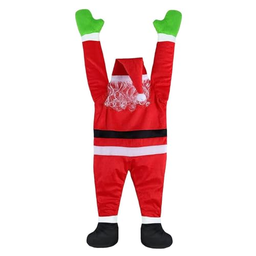 MHADBKH Weihnachtsdekoration, realistischer Weihnachtsmann, Kletterdach, Kleidung, hängende Verzierung für die Weihnachtszeit von MHADBKH