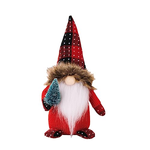 MHADBKH Weihnachtspuppe, gesichtslos, Weihnachtsdekoration, Alter Mann mit Weihnachtsbaum und Hut für Weihnachten von MHADBKH