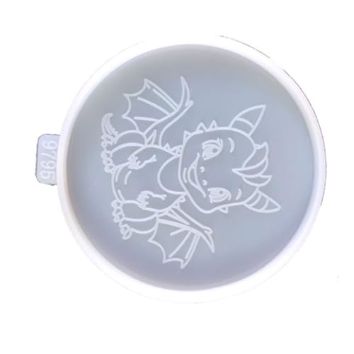 Silikon-Form mit Drachen-Motiv, glatte und flexible Epoxidharz-Formen für Untersetzer, Lieblingstassen-Matten von MHADBKH