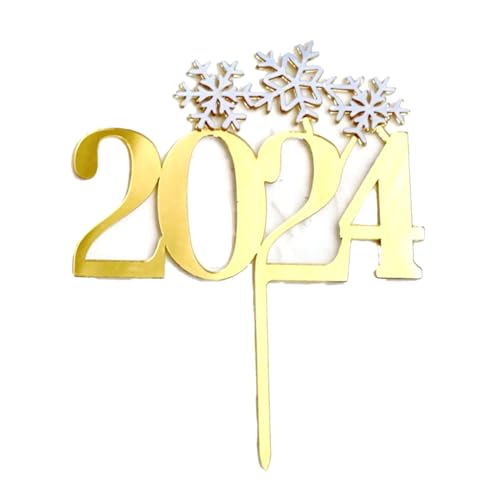 Tortenaufsätze 2024 Neujahr 2024, goldfarben, Acryl, Kuchendekoration, Weihnachten, Schneeflocke, Kuchendekoration, Werkzeug, Party, 10 Stück Tortenaufsätze 2024 Neujahr 2024, goldfarben, Acryl, Kuchendekoration, Weihnachten, Schneeflocke, Kuchendekoration, Werkzeug, Party, 10 Stück von MHADBKH