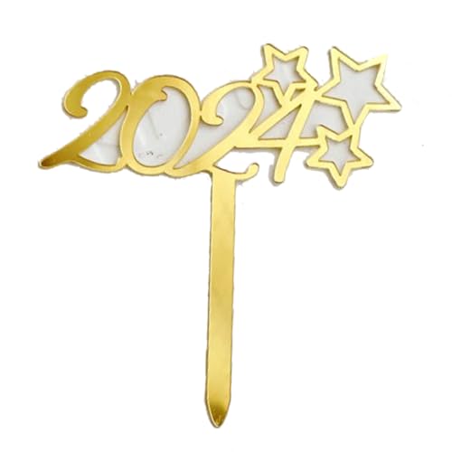 Tortenaufsätze 2024 Neujahr 2024, goldfarben, Acryl, Kuchendekoration, Weihnachten, Schneeflocke, Kuchendekoration, Werkzeug, Party, 10 Stück Tortenaufsätze 2024 Neujahr 2024, goldfarben, Acryl, Kuchendekoration, Weihnachten, Schneeflocke, Kuchendekoration, Werkzeug, Party, 10 Stück von MHADBKH