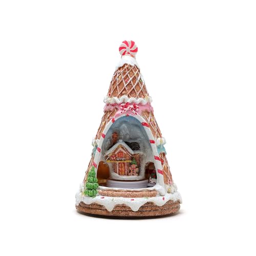 Weihnachtsbaum-Figur, Spieluhr mit Zug, Harz, Spieluhr mit LED-Licht, für Männer und Frauen, Kinder, Geburtstags- und Weihnachtsgeschenk von MHADBKH