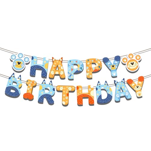 MHDAMAI Happy Birthday Banner,Bluey Dog Geburtstags-Banner Girlande Geburtstag Bunt für Erwachsene und Kinder Geburtstag Party Dekoration MHDAMAI Happy Birthday Banner,Bluey Dog Geburtstags-Banner Girlande Geburtstag Bunt für Erwachsene und Kinder Geburtstag Party Dekoration von MHDAMAI