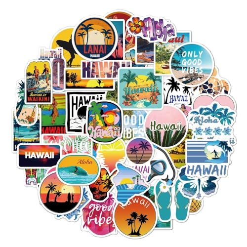 MHDAMAI Hawaiianische Aufkleber 50 Stück Vinyl Wasserdicht Aesthetic Aufkleber Auto Laptop Telefon Gitarre Skateboard Motorrad Fahrrad Sommer-Surfen Stickers Set für Jugendliche Kinder Erwachsene MHDAMAI Hawaiianische Aufkleber 50 Stück Vinyl Wasserdicht Aesthetic Aufkleber Auto Laptop Telefon Gitarre Skateboard Motorrad Fahrrad Sommer-Surfen Stickers Set für Jugendliche Kinder Erwachsene von MHDAMAI