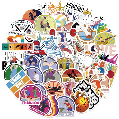 Sport Aufkleber Gymnastik Aufkleber 50pcs Vinyl Sport Stiker für Wasserflaschen Skateboard Laptop Scrapbooking Gepäck Motorrad Fahrrad,Waterproof Aesthetics Graffiti Stickers für Kinder Adult Girl Sport Aufkleber Gymnastik Aufkleber 50pcs Vinyl Sport Stiker für Wasserflaschen Skateboard Laptop Scrapbooking Gepäck Motorrad Fahrrad,Waterproof Aesthetics Graffiti Stickers für Kinder Adult Girl von MHDAMAI