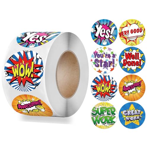 Superheld Aufkleber,Belohnungsaufkleber 500 Stücke Bastelarbeiten Sticker Cartoon Aufkleber Party Dekorative Rolle Aufkleber Handarbeit Selbstklebende Label für Kinder Party Favors Geschenken von MHDAMAI