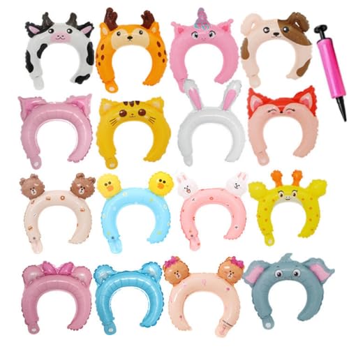 Tier Stirnband Ballon,Cartoon Tier Ballon Stirnbänder 16PCS Animation Cartoon Folienballon Kopfschmuck für Kinder,Aufblasbare Stirnbänder für Kinder Geburtstag Party Deko Ballon,Zufälliger Stil Tier Stirnband Ballon,Cartoon Tier Ballon Stirnbänder 16PCS Animation Cartoon Folienballon Kopfschmuck für Kinder,Aufblasbare Stirnbänder für Kinder Geburtstag Party Deko Ballon,Zufälliger Stil von MHDAMAI