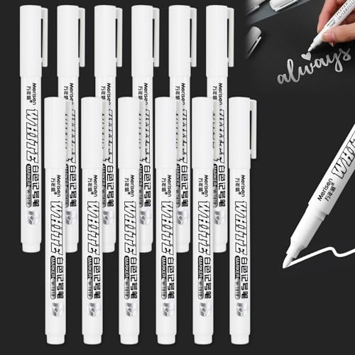 MHDUYEG Lackstift Weiß 12 PCS, Permanent Marker Weiß, Wasserfest WeißEr Permanent Marker, Textilstifte Weiß Weißer Stift Für Schwarzes Papier, Weiß Acrylstifte für Keramik Holz Metall Glas Stoffe MHDUYEG Lackstift Weiß 12 PCS, Permanent Marker Weiß, Wasserfest WeißEr Permanent Marker, Textilstifte Weiß Weißer Stift Für Schwarzes Papier, Weiß Acrylstifte für Keramik Holz Metall Glas Stoffe von MHDUYEG