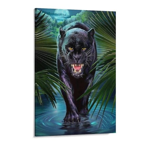 MHYBY DIY 5D Diamond Painting Cross Stitch，Tier Schwarzer Panther，Full Round Drill Arts Diamond Embroidery Home Decoration Gift（30x40cm）-240 von MHYBY