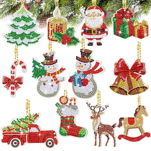 MHwan 12 Stück 5D Doppelseitiger Diamond Painting Weihnachten Anhänger, glänzend exquisit, Diamond Painting Adventskalender, Kann an Geschenkboxen, Weihnachtsbäumen, Grußkarten aufgehängt Werden MHwan 12 Stück 5D Doppelseitiger Diamond Painting Weihnachten Anhänger, glänzend exquisit, Diamond Painting Adventskalender, Kann an Geschenkboxen, Weihnachtsbäumen, Grußkarten aufgehängt Werden von MHwan
