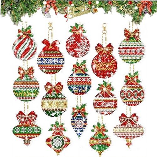 MHwan 15 Stück Doppelseitiger 5D Diamond Painting Weihnachten Anhänger, glänzend exquisit, Diamond Painting Adventskalender, Kann an Weihnachtsbäumen, Geschenkboxen, Grußkarten aufgehängt Werden MHwan 15 Stück Doppelseitiger 5D Diamond Painting Weihnachten Anhänger, glänzend exquisit, Diamond Painting Adventskalender, Kann an Weihnachtsbäumen, Geschenkboxen, Grußkarten aufgehängt Werden von MHwan