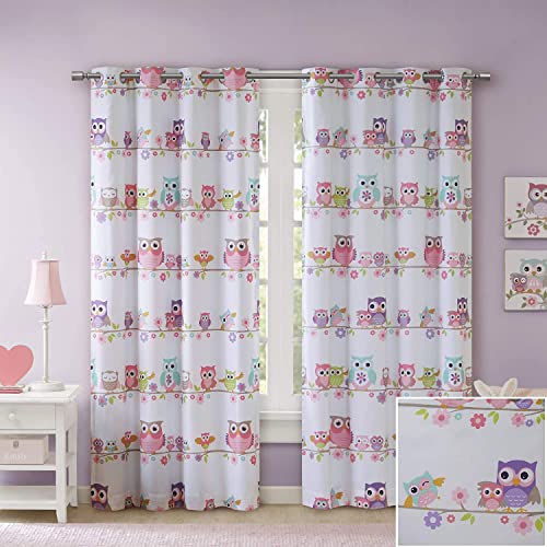 Mi Zone Verdunkelungsvorhang für Schlafzimmer, lässiger roter Fenstervorhang mit Ösen, für Wohnzimmer, Familienzimmer für Kinder, Volant, Verdunkelung, Einzelteil, 127 x 160 cm, Rosa von MI ZONE KIDS