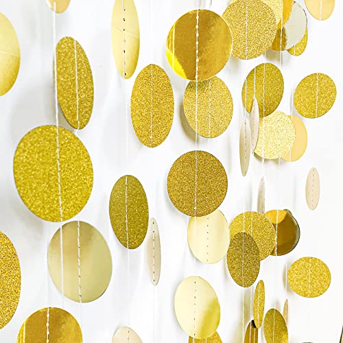 MIAHART 150 m Kreis Punkte Gold Kreis Girlanden Glitzer Gold Dekorationen Party Girlande Hängende Banner Dekor für Geburtstag Babyparty Hochzeit Weihnachten Party MIAHART 150 m Kreis Punkte Gold Kreis Girlanden Glitzer Gold Dekorationen Party Girlande Hängende Banner Dekor für Geburtstag Babyparty Hochzeit Weihnachten Party von MIAHART