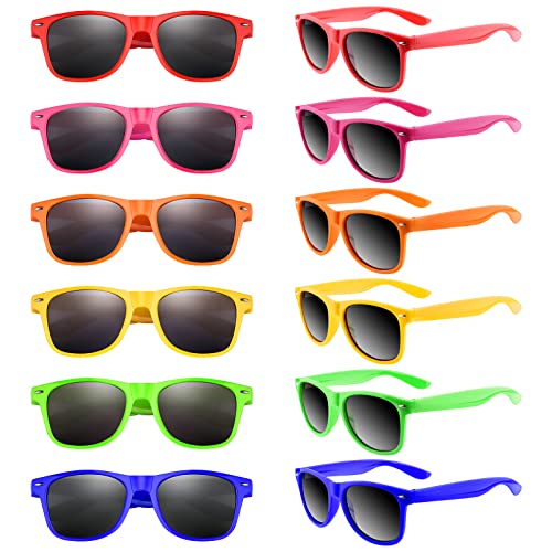 MIAHART 24er-Pack Kinder-Sonnenbrillen, Neonfarben, Partybrillen, Gefälligkeiten für Jungen und Mädchen, Sommer, Strand, Poolparty, Geburtstagsfeier, 6 Farben von MIAHART
