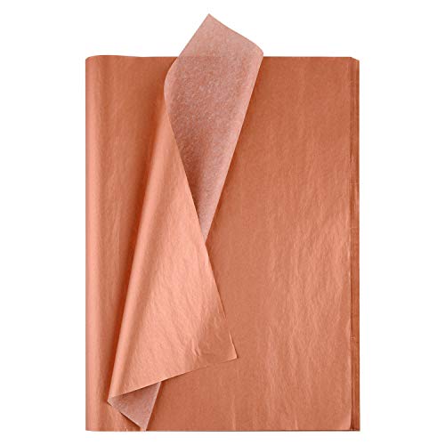 MIAHART 50 Blatt Metallic Tissue 20x14 Zoll Geschenkpapier Bulk-Geschenkverpackung Zubehör-Verpackung für Hochzeit Geburtstag Party Decor DIY Fringes zerrissenes Fill Confetti Favor (Rose Gold) von MIAHART