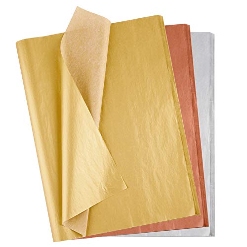 MIAHART 50 Blatt Seidenpapier Bulk 20X14 Zoll Metallic Wrap Paper Wrapping Zubehör Wrap für Hochzeitsdekor DIY Shredded Fill Confetti von MIAHART
