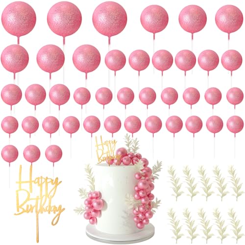 MIAHART Ball Cake Toppers Boho Grass Cake Topper Ball Cake Insert Decoration for Birthday Wedding Baby Shower Party Decorations Boho Themed Party Supplies (Rose Gold) von MIAHART