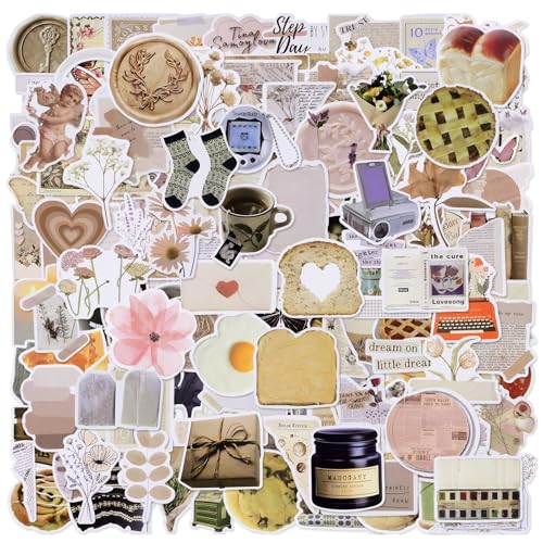 Vintage ästhetische Aufkleber Pack – 180PCS Retro Floral, Lebensmittel, Kunst, Daily Life Designs für Journal, Laptop, Wasserflasche, Scrapbook für DIY Dekor von MIANRUII