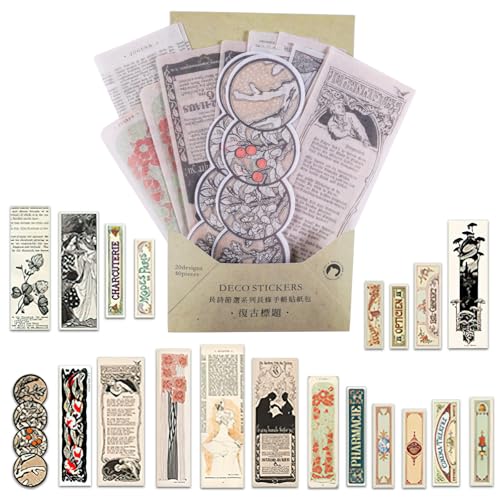 40PCS Vintage Scrapbook Aufkleber, verwendet für DIY Scrapbook, Reisetagebuch, Scrapbook Zubehör, Bullet Tagebuch Handwerk (Style-10) von MIANRUII