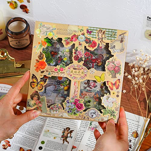 510 PCS Blumen-Schmetterlings-Aufkleber Scrapbooking Sticker Set Mystery Jungle Eintagsfliege Tagebuch-Sticker für Tagebuch Pflanzen Schmetterling Pilze Tier-Sticker für Mädchen von MIANRUII