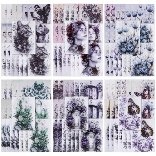 120PCS Vintage Handbook Scrapbook Aufkleber, schön gestaltete Blumen Schmetterlinge Katzen Kristalle und andere Elemente geeignet für junk journals, Scrapbook Zubehör Tagebuch kreativ dekorativ 120PCS Vintage Handbook Scrapbook Aufkleber, schön gestaltete Blumen Schmetterlinge Katzen Kristalle und andere Elemente geeignet für junk journals, Scrapbook Zubehör Tagebuch kreativ dekorativ von MIANRUII