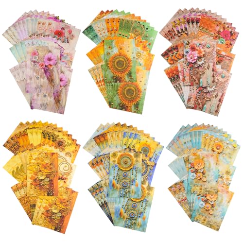 180PCS Vintage Floral Sunflower Scrapbook, Vibrant Scrapbook Vintage gemusterten Handwerk Papier für Scrapbooking, Kartenherstellung, DIY Kunst Dekoration und Handwerk Projekte 180PCS Vintage Floral Sunflower Scrapbook, Vibrant Scrapbook Vintage gemusterten Handwerk Papier für Scrapbooking, Kartenherstellung, DIY Kunst Dekoration und Handwerk Projekte von MIANRUII
