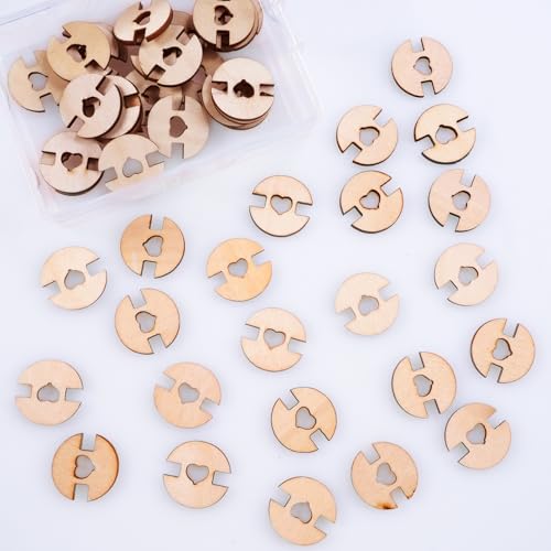 MIANRUII Pom Poms Buttons für Hüte - 50 Pcs herzförmige dekorative Holzknöpfe, umweltfreundliche DIY Handwerk Knöpfe für Kleidung, Scrapbooking, Home Decor & handgemachte Projekte von MIANRUII