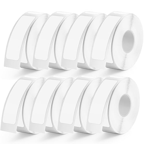 1280 Stück MIARALA weißes Etikettenband, Etikettenmacher-Klebeband, 12 mm × 40 mm, selbstklebender Aufkleber, Thermopapier für D30-Drucker (8 Rollen) von MIARALA